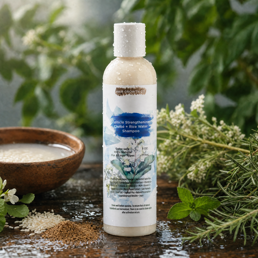 Follicle Strengthening Rice Water and Chebe Shampoo (8 OZ)