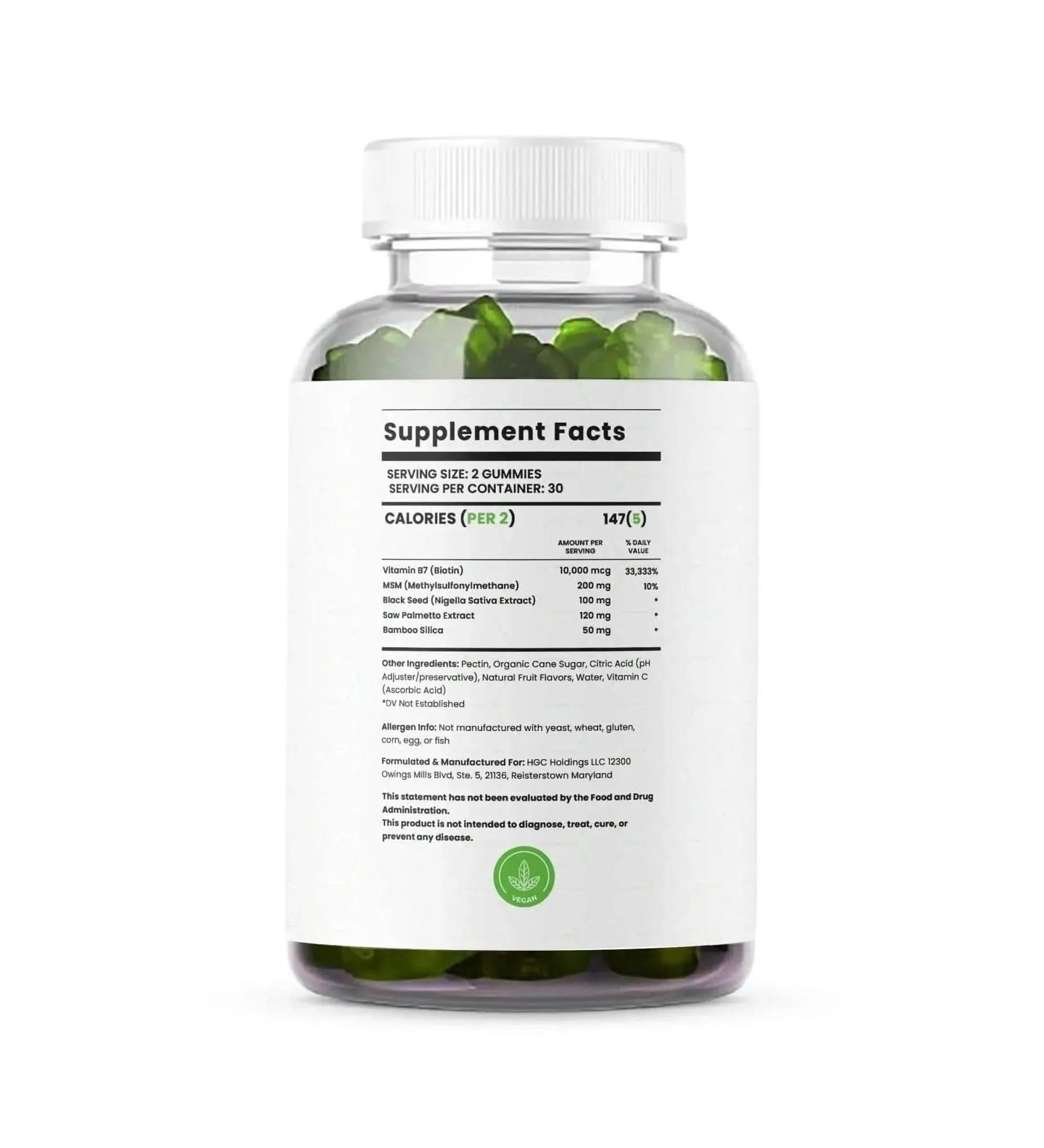 Image of Hair Growth + Regrowth Gummy Vitamin (1-Month Supply)