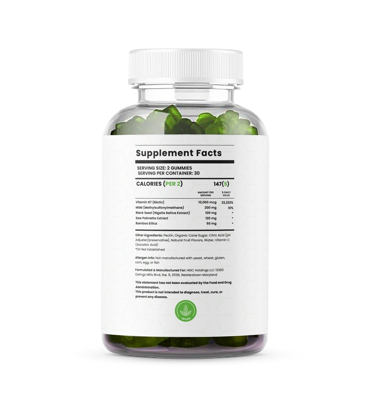 Hair Growth + Regrowth Gummy Vitamin (1 - Month Supply) - Hair Growth Co